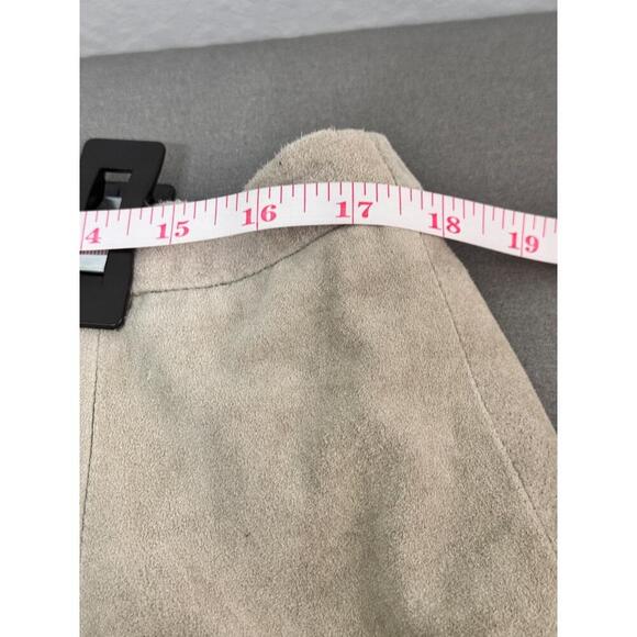 Terry Lewis Sage All Leather Floral Embroidery    suede Jacket and skirt 1X - Picture 15 of 16